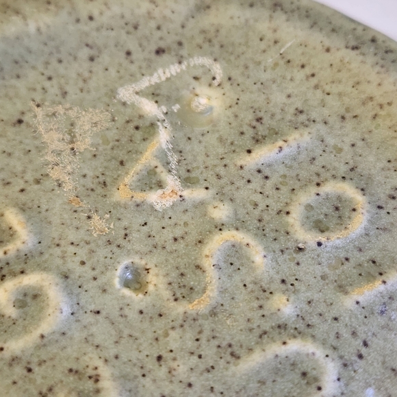 Vtg Haeger USA Pottery 101 Green Speckled Footed Bowl Planter - Picture 9 of 13